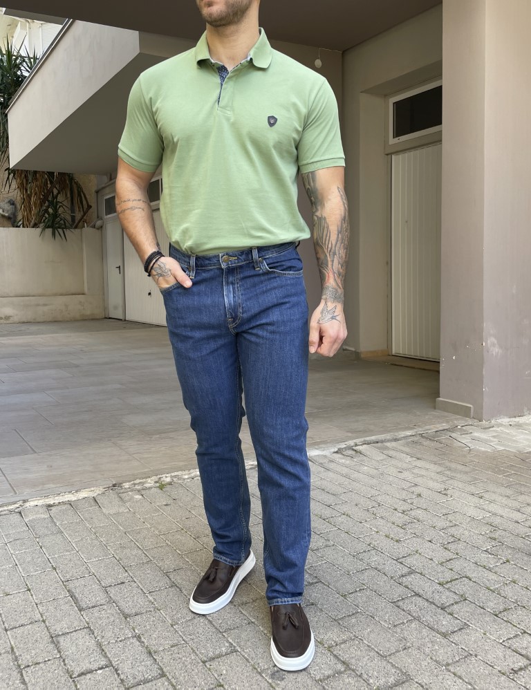 Lee Brooklyn Straight ανδρικό τζιν παντελόνι μπλε L452PXKX φωτογραφία